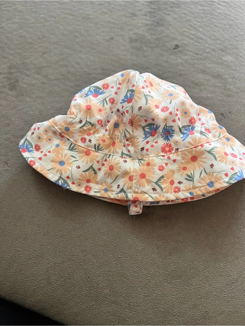 ⭐️Kids Floral Sun Hat - Pink, Peach & Blue
